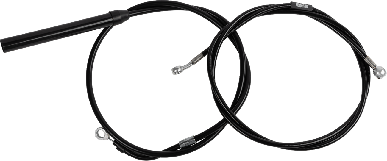 LA CHOPPERS Standard Black Vinyl Handlebar Cable/Brake Line Kit — Ape Hanger