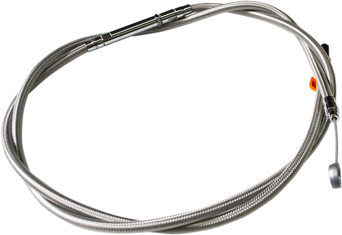 LA CHOPPERS Scout Complete Stainless Braided Handlebar Cable/Brake Line Kit - 12"-14" Handlebars / Midnight 0662-0459