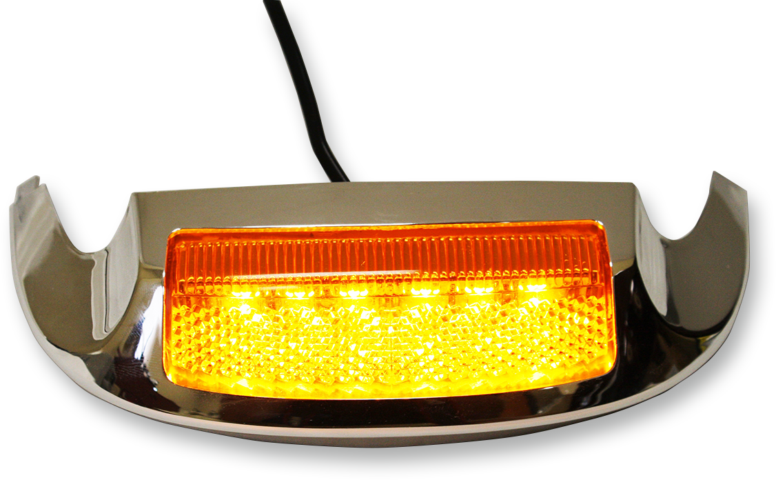 CUSTOM DYNAMICS Led Front Fender Tip - Amber LED/Amber Lens / Chrome 2040-1560