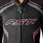 RST S-1 CE Women's Leather Jacket - Black / Fluorescent Pink - View 8