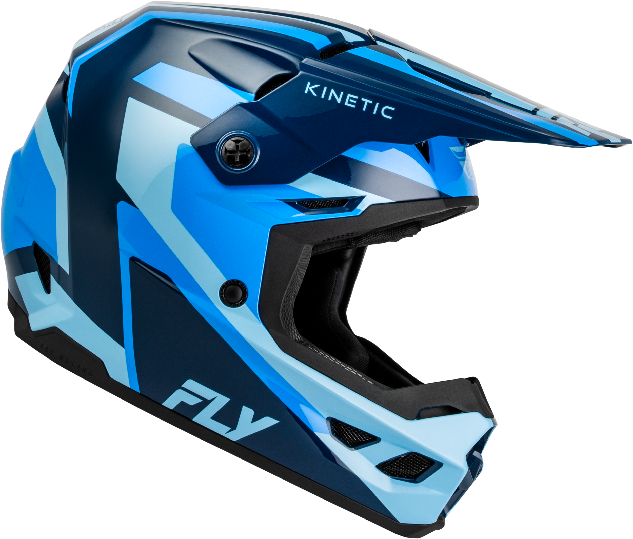 FLY Racing Kinetic Sync Helmet (2027) - Navy / Blue / Light Blue - View 15