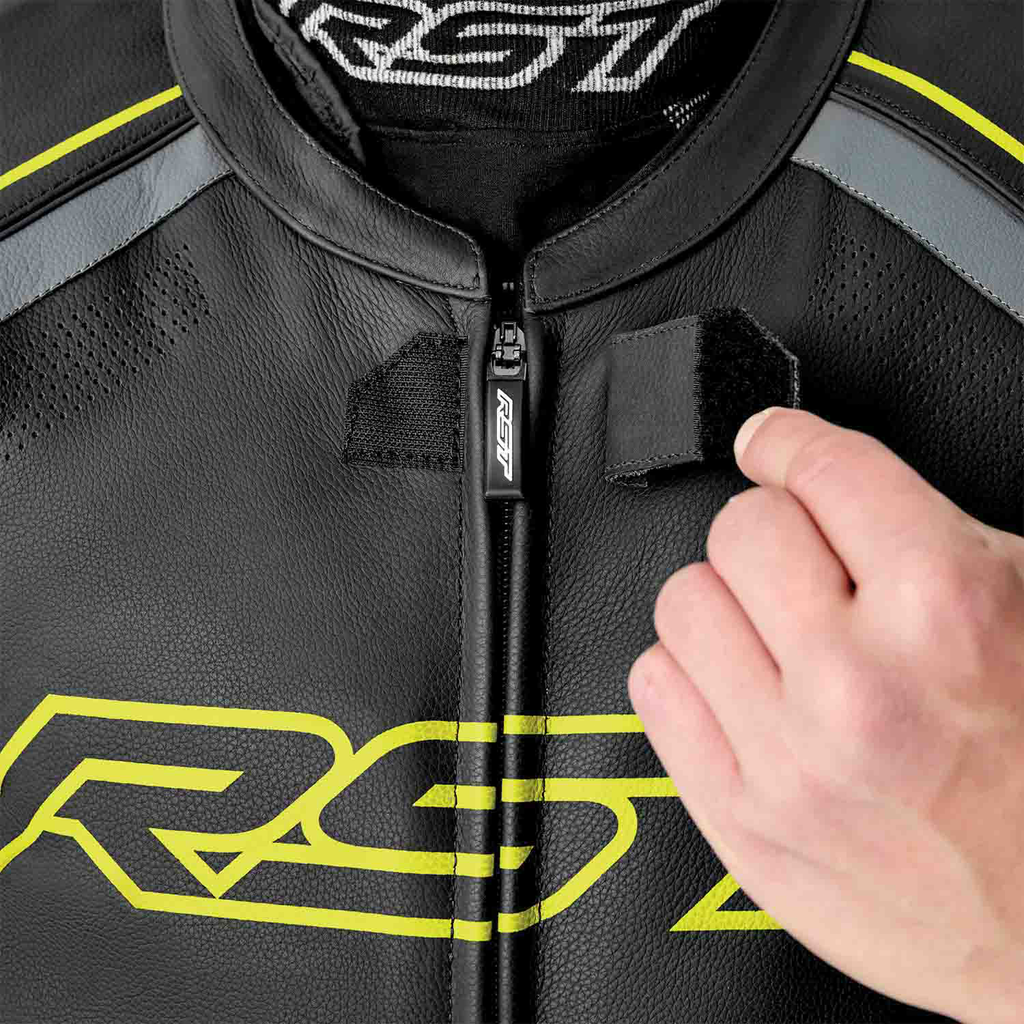 RST S1 D3O Leather Suit - Black / Grey / Fluorescent Yellow - View 27