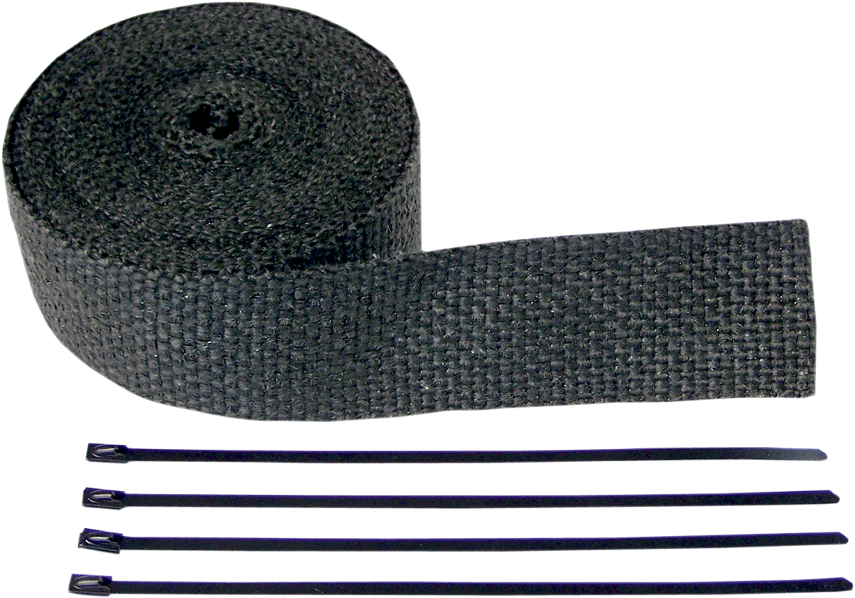 CYCLE PERFORMANCE PROD. Fiberglass Exhaust Wrap Kit - Black / 2" x 25' 1861-0817