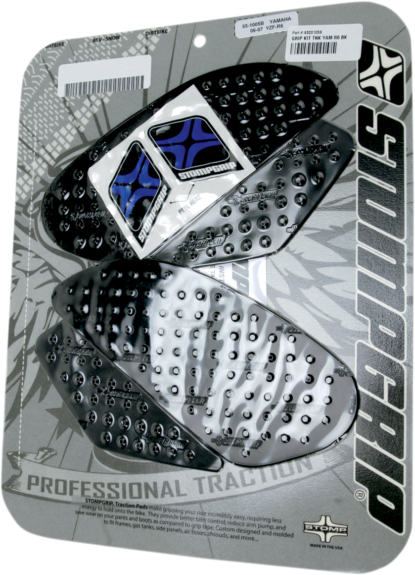 STOMPGRIP Tank Grips - Volcano - Black - Yamaha - YZF '06-'07 55-10-0005B