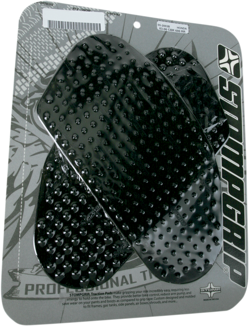 STOMPGRIP Tank Grips - Volcano - Black - Honda - CBR '03-'07 55-10-0017B