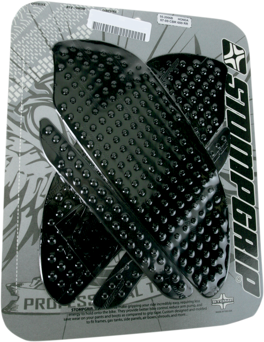 STOMPGRIP Tank Grips - Volcano - Black - Honda - CBR '07-'12 55-10-0020B