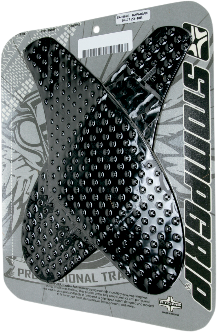 STOMPGRIP Tank Grips - Volcano - Black - Kawasaki - Ninja '04-'07 55-10-0030B