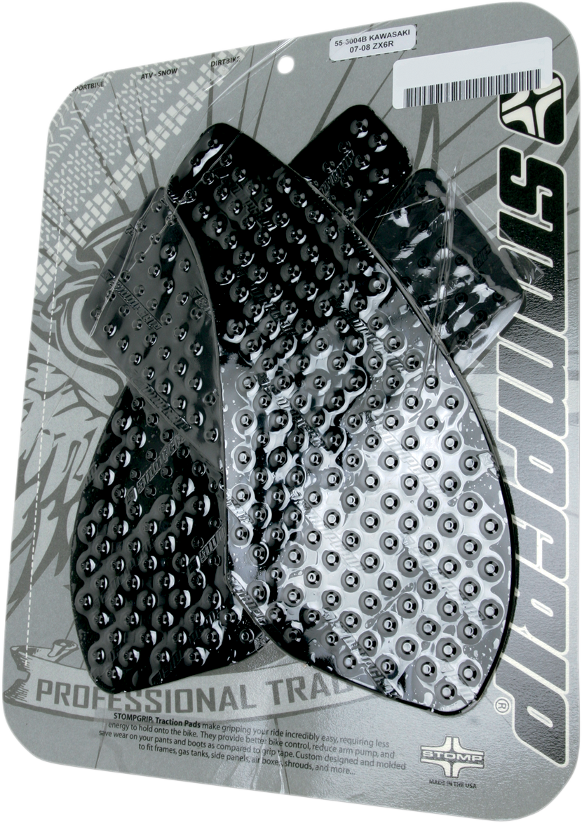 STOMPGRIP Tank Grips - Volcano - Black - Kawasaki - Ninja '07-'08 55-10-0032B