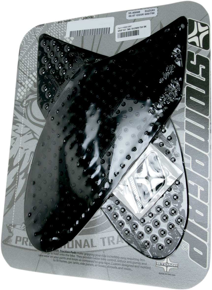 STOMPGRIP Tank Grips - Volcano - Black - Suzuki - GS '06-'07 55-10-0052B