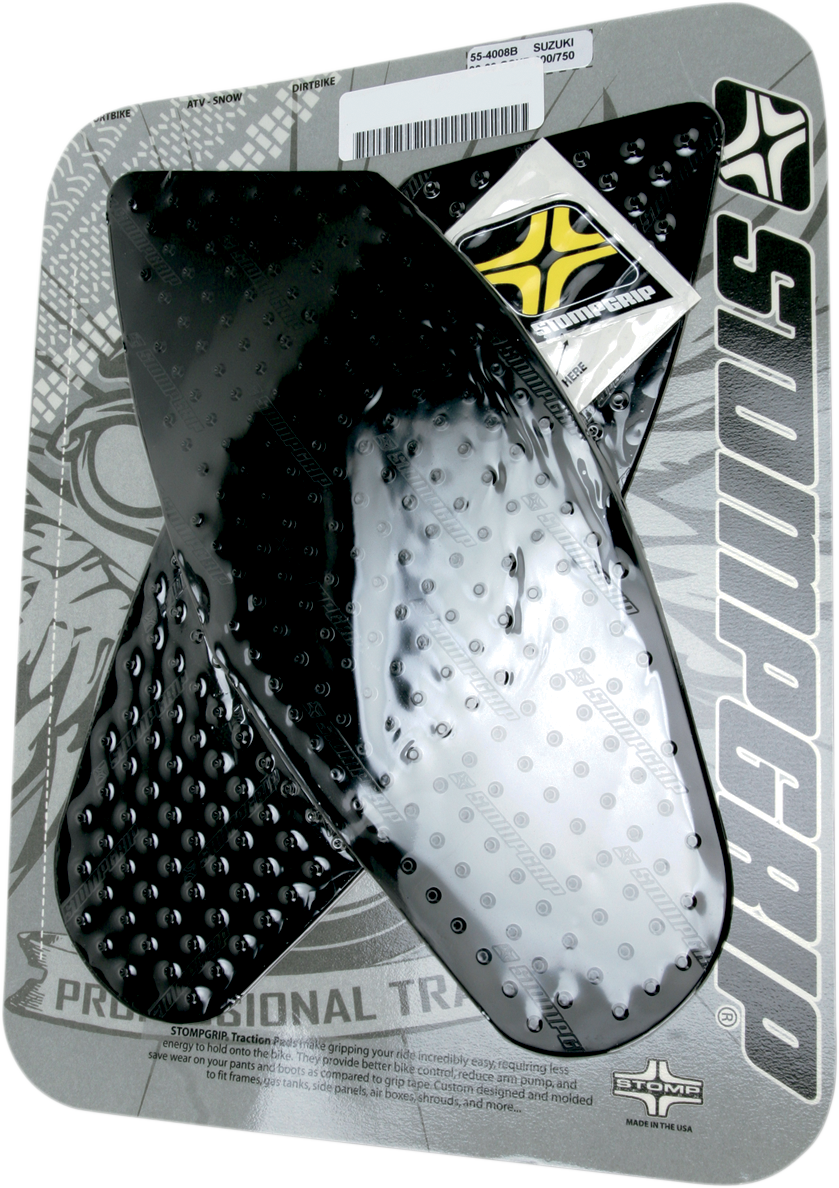 STOMPGRIP Tank Grips - Volcano - Black - Suzuki - GS '08-'10 55-10-0054B