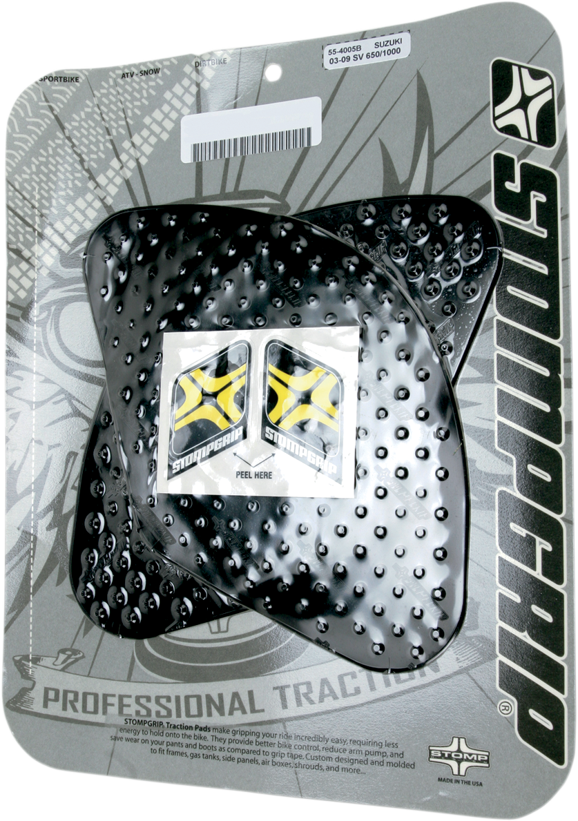 STOMPGRIP Tank Grips - Volcano - Black - Suzuki - SV '00-'15 55-10-0051B