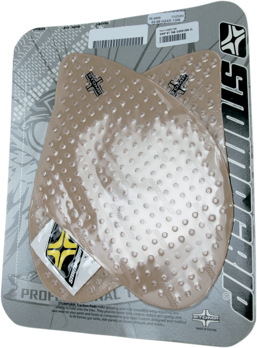 STOMPGRIP Tank Grips - Volcano - Clear - Suzuki - GS '00-'20 55-10-0055C