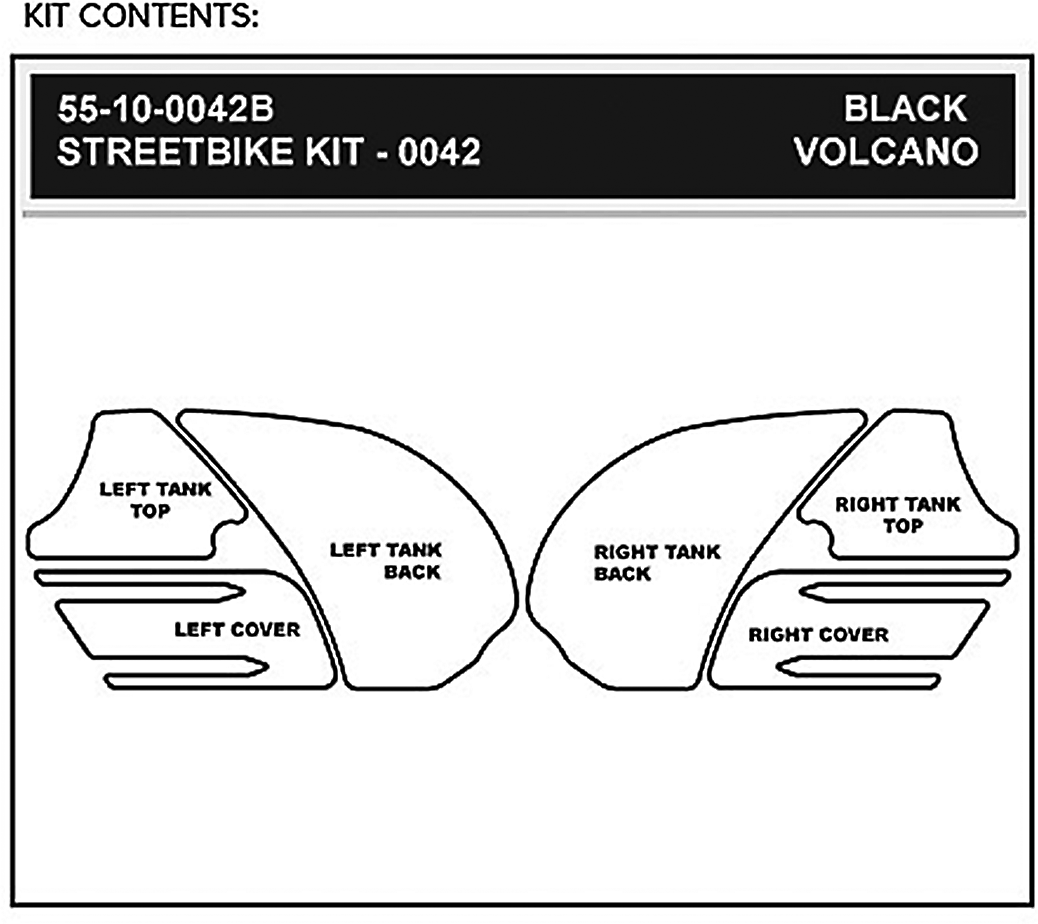 STOMPGRIP Tank Grips - Volcano - Black - Kawasaki - Ninja '12-'25 55-10-0042B