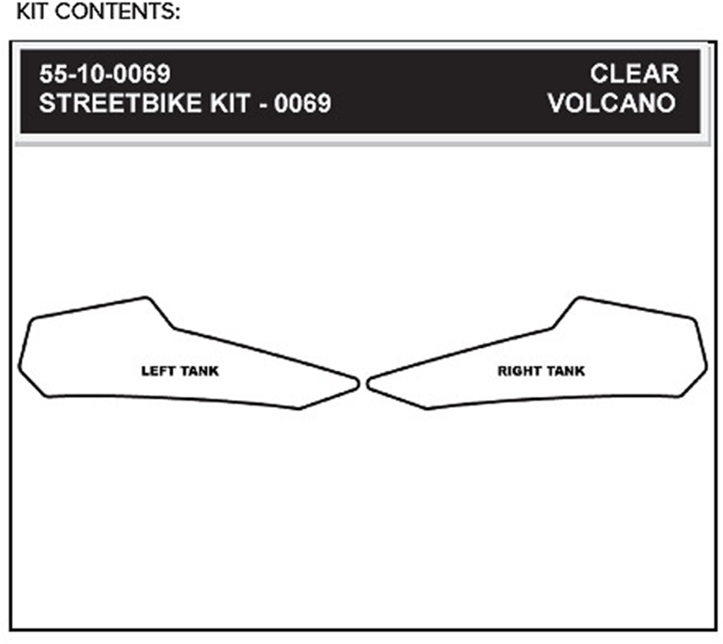 STOMPGRIP Tank Grips - Volcano - Clear - Ducati - Hypermotard/Hyperstrada '13-'18 55-10-0069C
