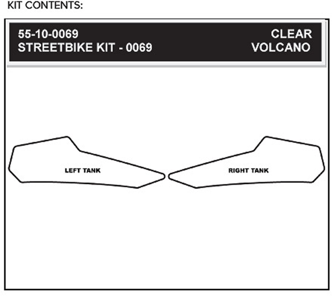 STOMPGRIP Tank Grips - Volcano - Clear - Ducati - Hypermotard/Hyperstrada '13-'18 55-10-0069C