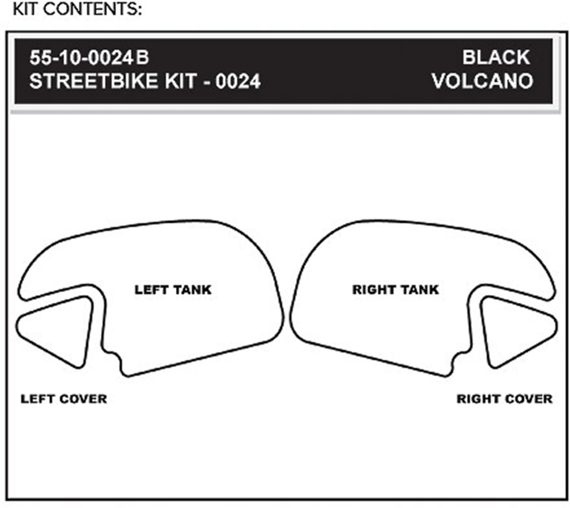 STOMPGRIP Tank Grips - Volcano - Black - Honda - CBR '13-'25 55-10-0024B