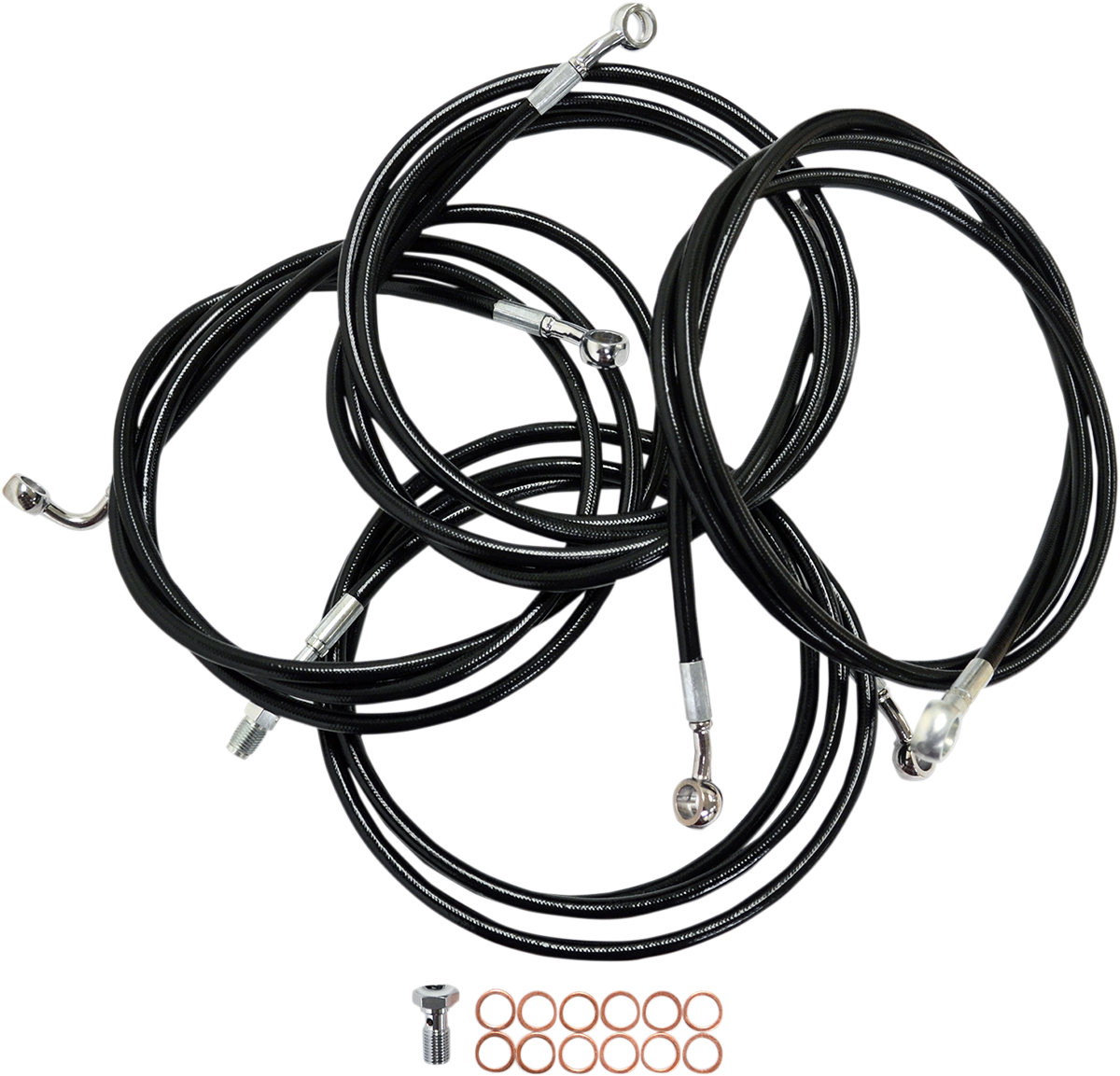 LA CHOPPERS Standard Black Vinyl Handlebar Cable/Brake Line Kit — Ape Hanger