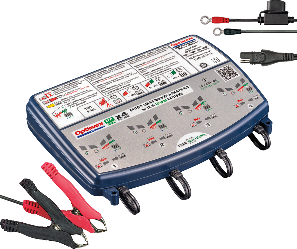 TECMATE OptiMate™ Lithium Quad Bank Charger and Maintainer - Battery Charger/Maintainer / Lithium 3807-0266