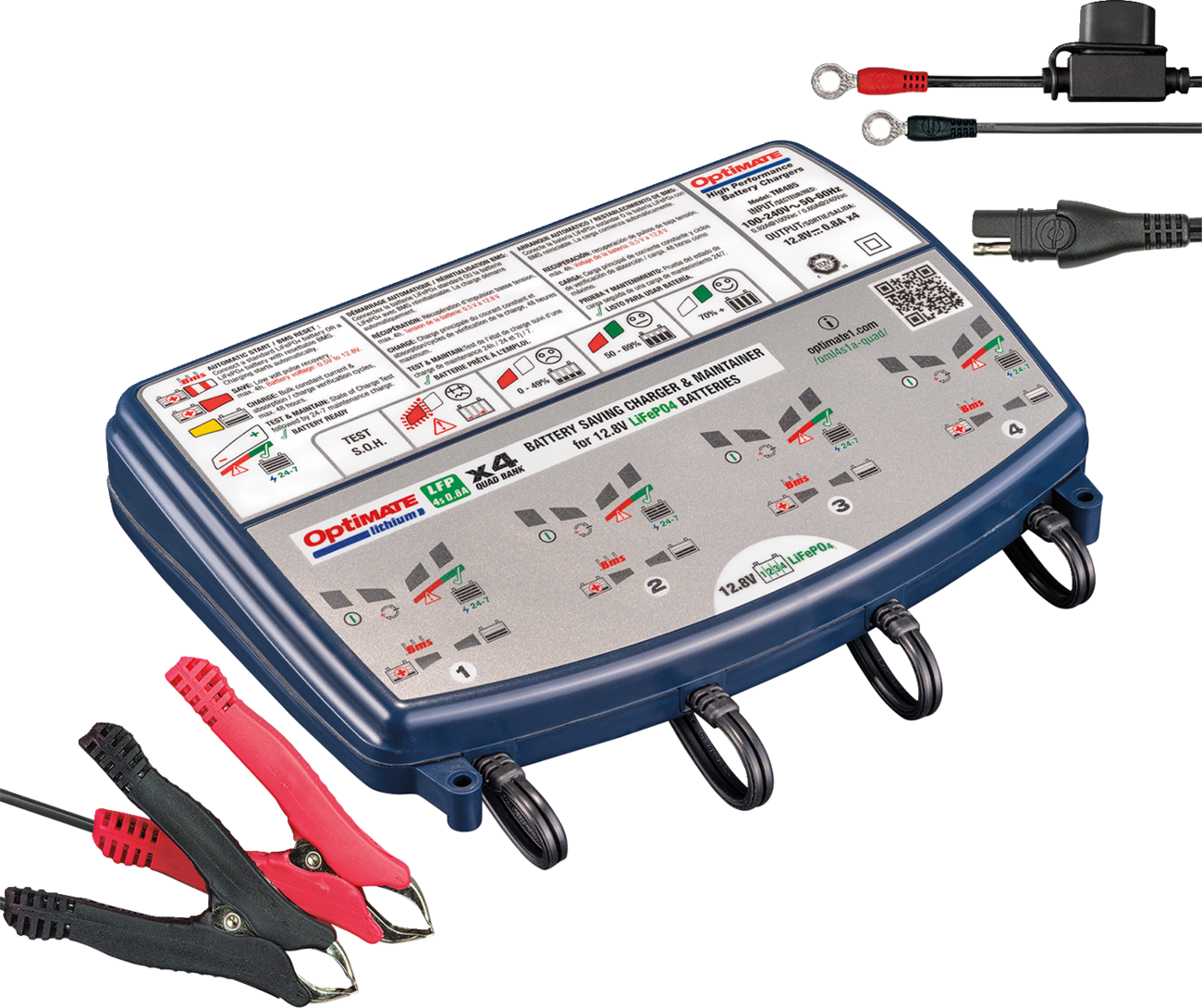 TECMATE OptiMate™ Lithium Quad Bank Charger and Maintainer - Battery Charger/Maintainer / Lithium 3807-0266