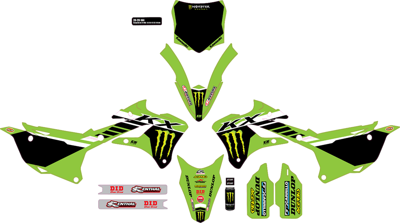 D'COR Visuals Graphic Kit - '24 Monster Energy - Kawasaki - KX 85/112