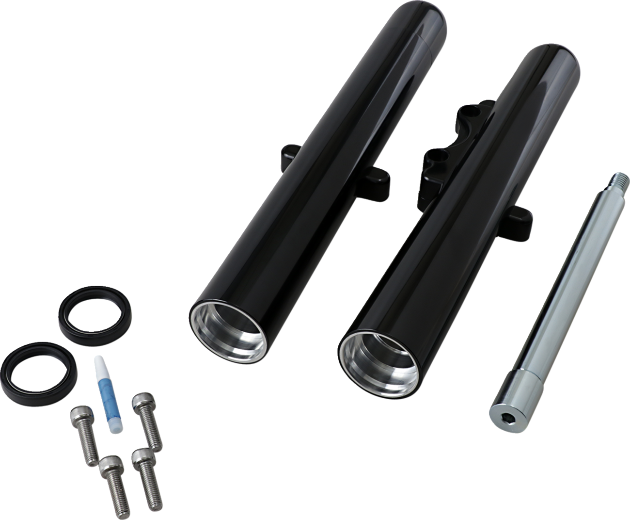 ARLEN NESS Fork Legs - Black Anodized / Hot Legs / Custom Single Disc / Smooth / '08-'13 0411-0020