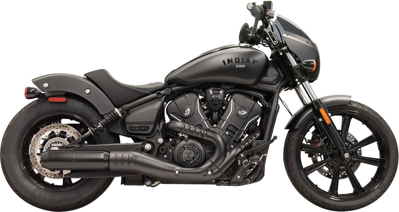 4" Slip-On Muffler with Billet End Cap - Black - Scout