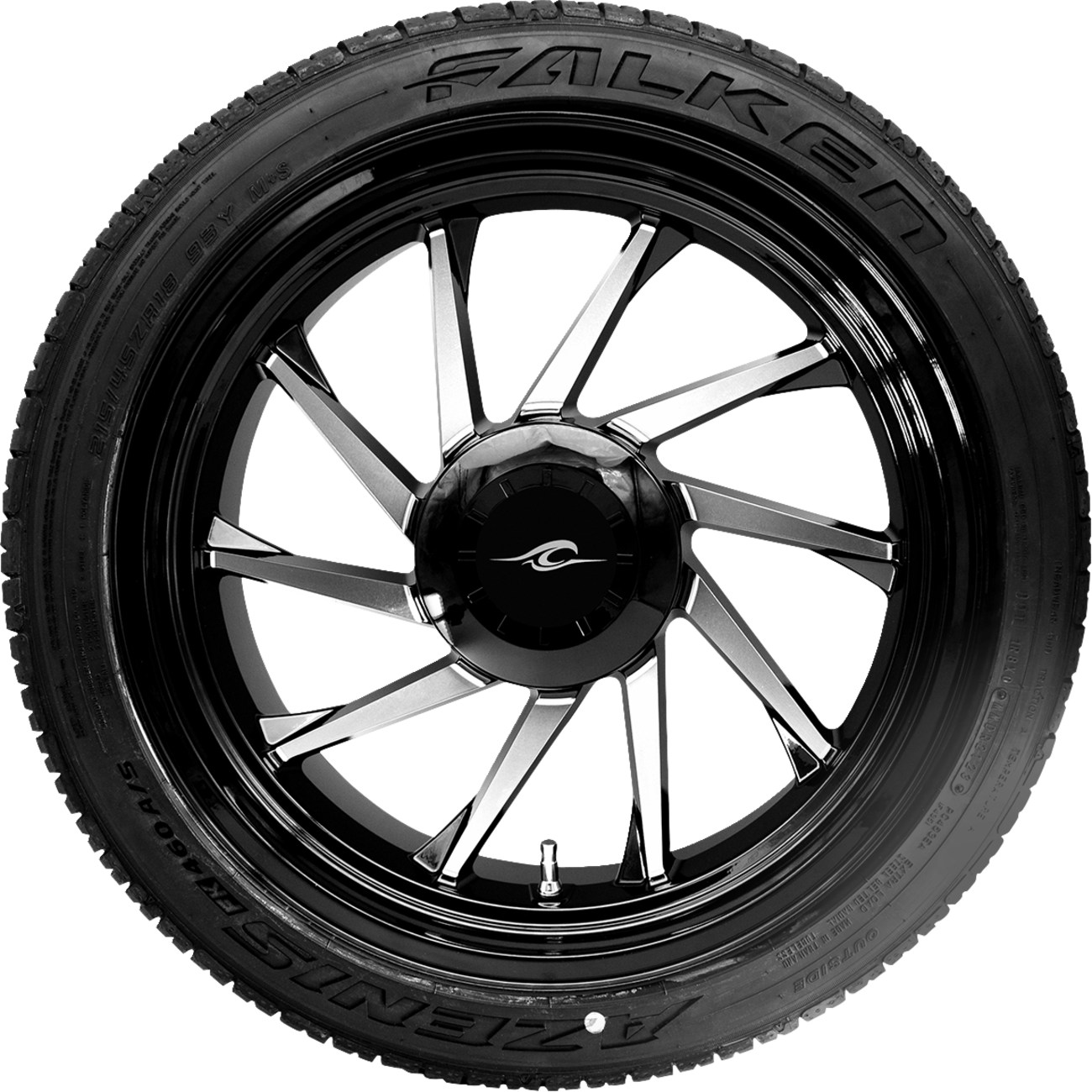 COASTAL MOTO Hurricane 3D Rear Left Wheel - Black Cut (18") | Falken Tire (215/45ZR18) 0336-0025