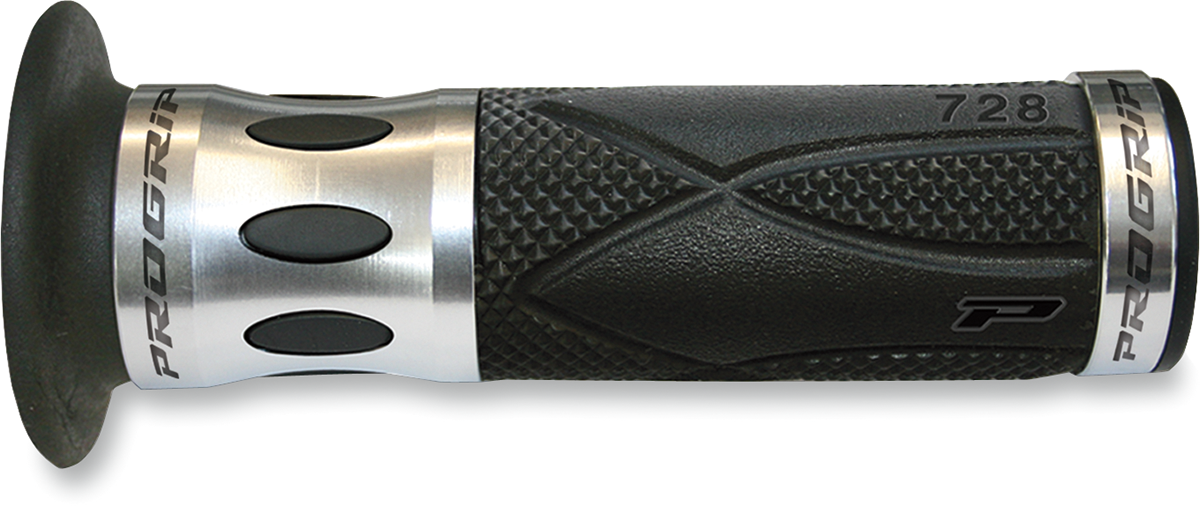 PRO GRIP 728 Superbike Grips - Open Ends - Silver PA0728OECRAG