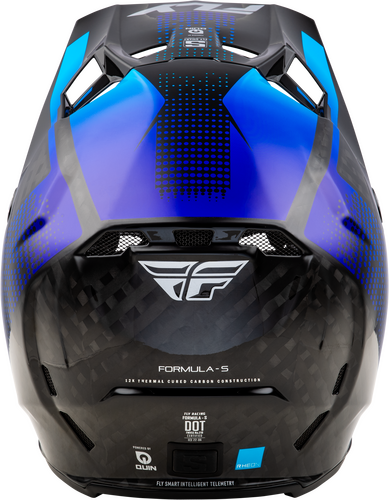 FLY Racing Formula S Carbon Protocol Helmet - Black Carbon / Blue - View 6