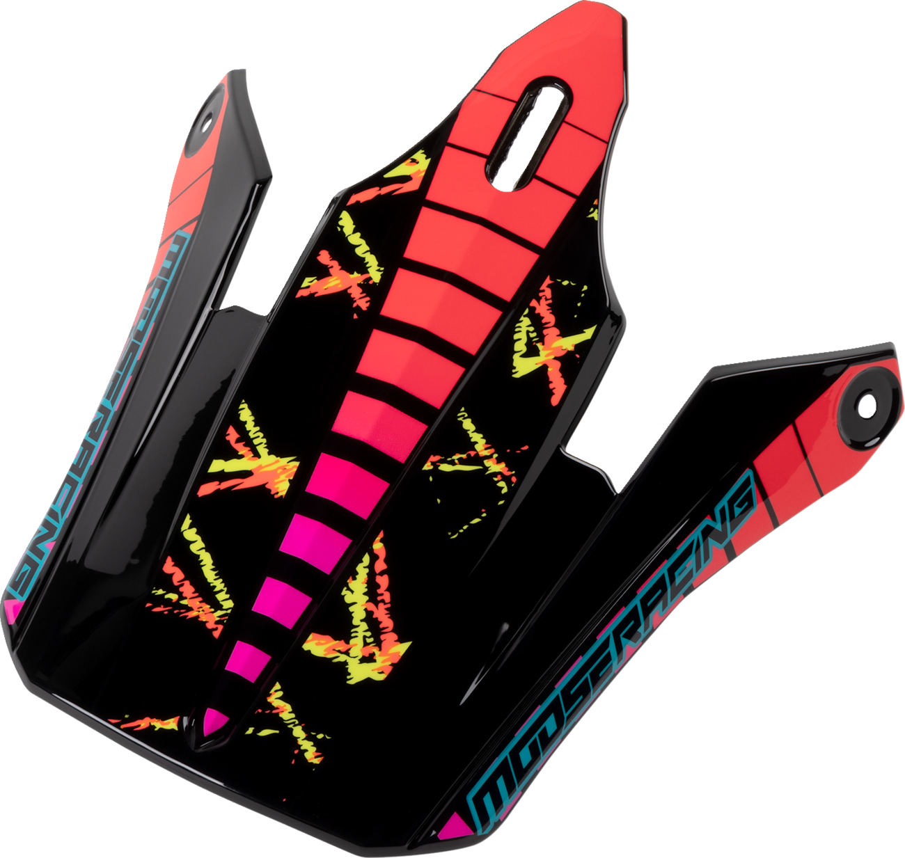MOOSE OFFROAD Youth F.I. Vaporwave Helmet Peak - Youth F.I. Peak / Vaporwave / Black/Pink 0132-1764