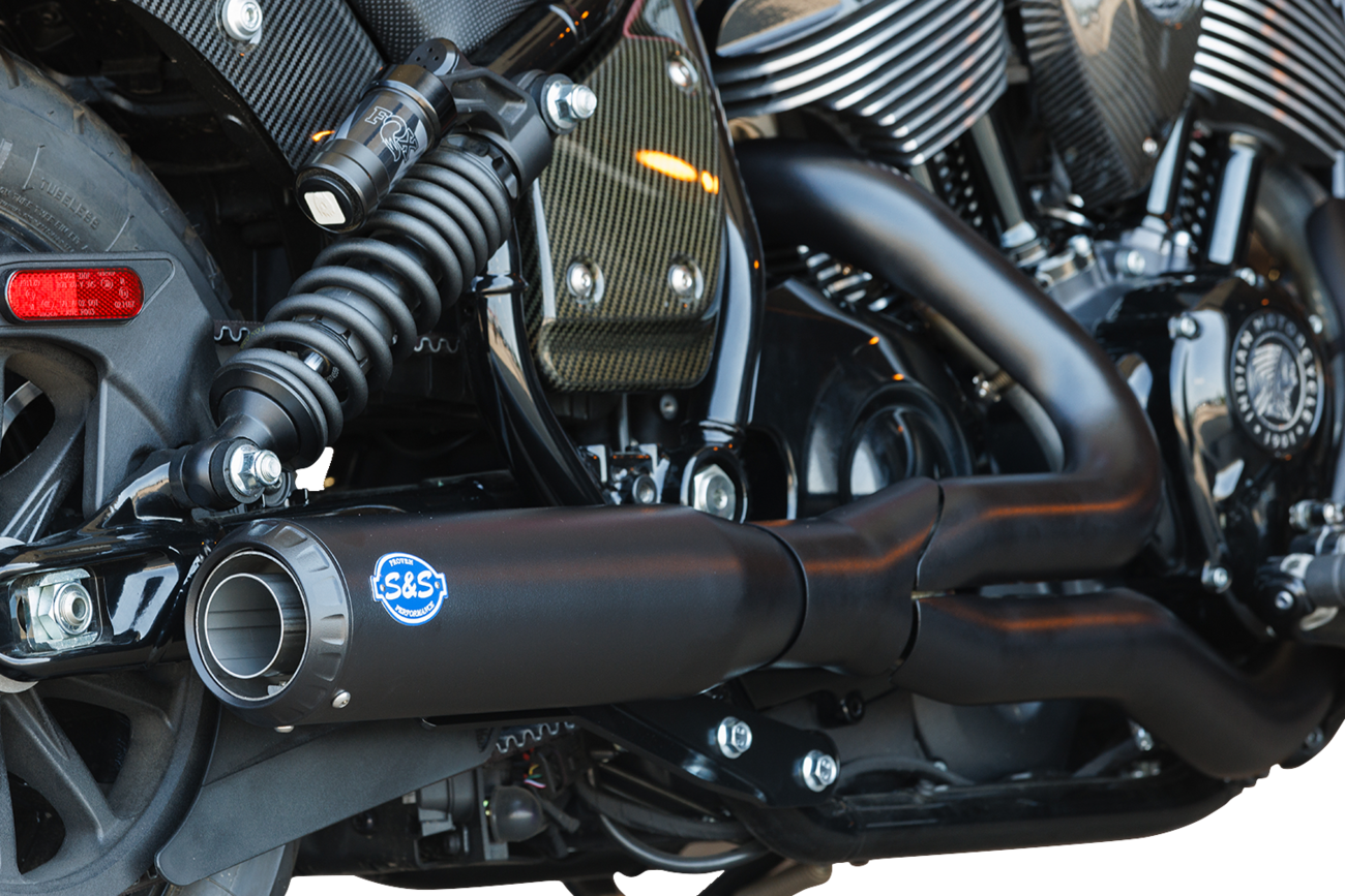 S&S CYCLE 2-into-1 Qualifier Exhaust System - Guardian Black - 49-State - Indian Chief 550-1116