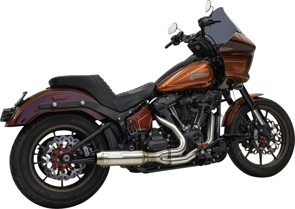 2-into-1 Super Bike Exhaust System with 4" Muffler - Stainless Steel