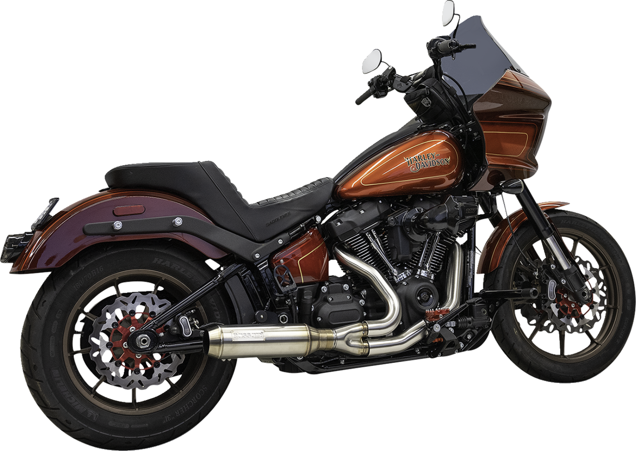 2-into-1 Super Bike Exhaust System with 4" Muffler - Stainless Steel