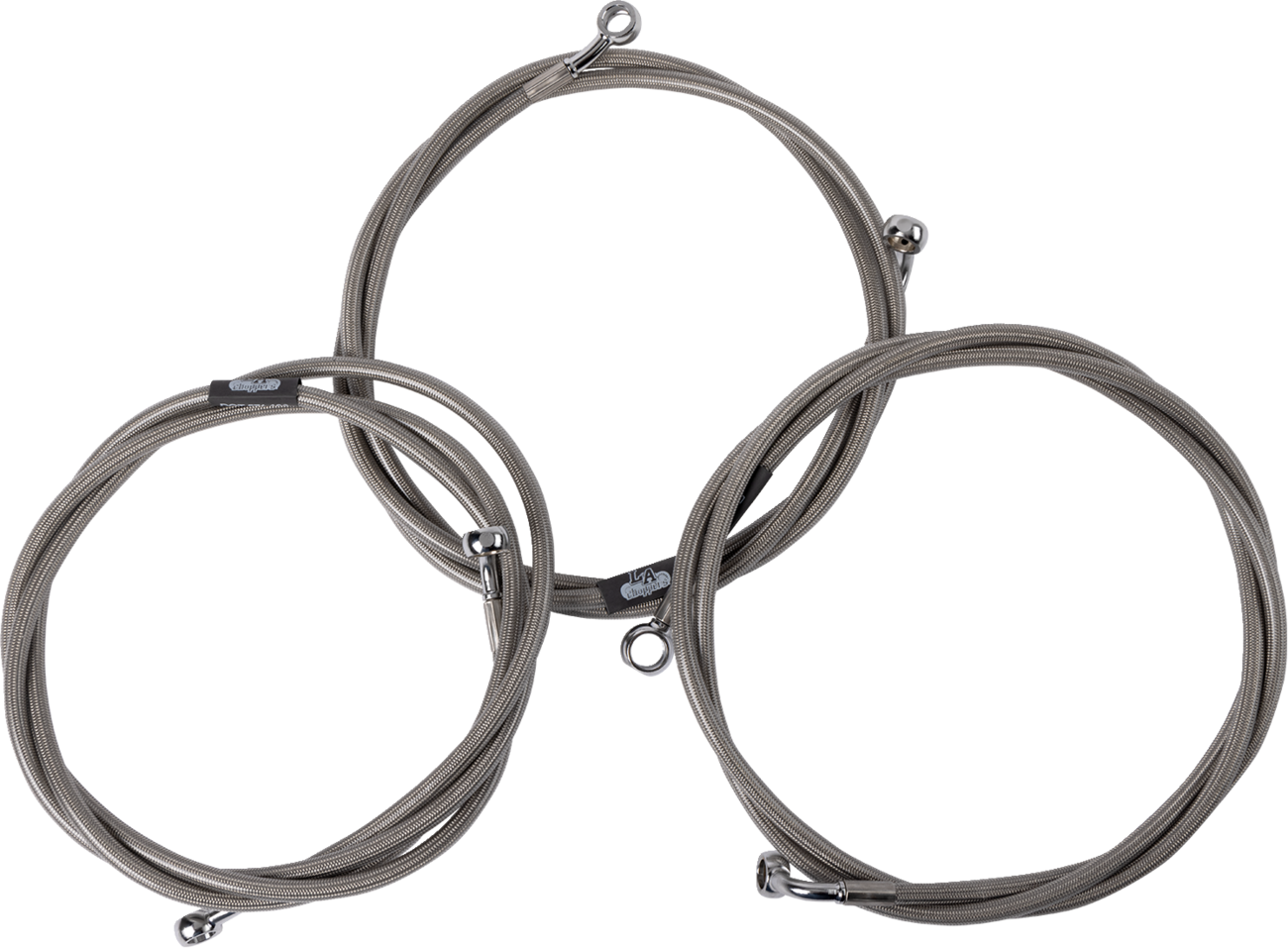 LA CHOPPERS Brake Line Kit - Brake Line / Chrome 1741-6512