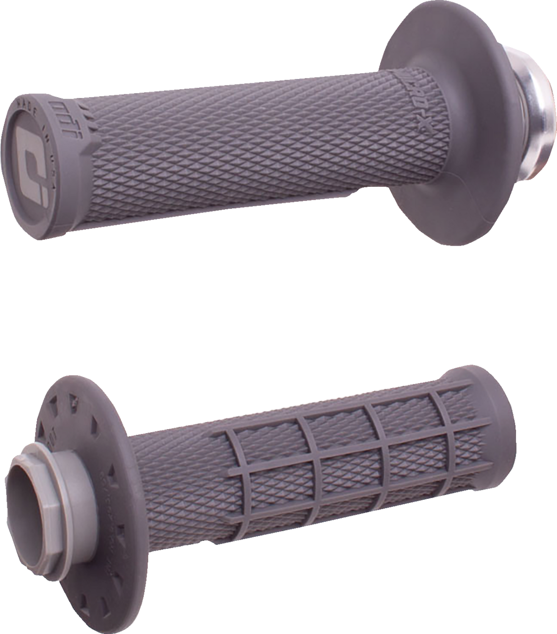 ODI Micro-X Half-Waffle V2 Lock-On Grips - Graphite/Silver H36MXH