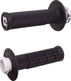 ODI Micro-X Half-Waffle V2 Lock-On Grips - Black/Silver H36MXB