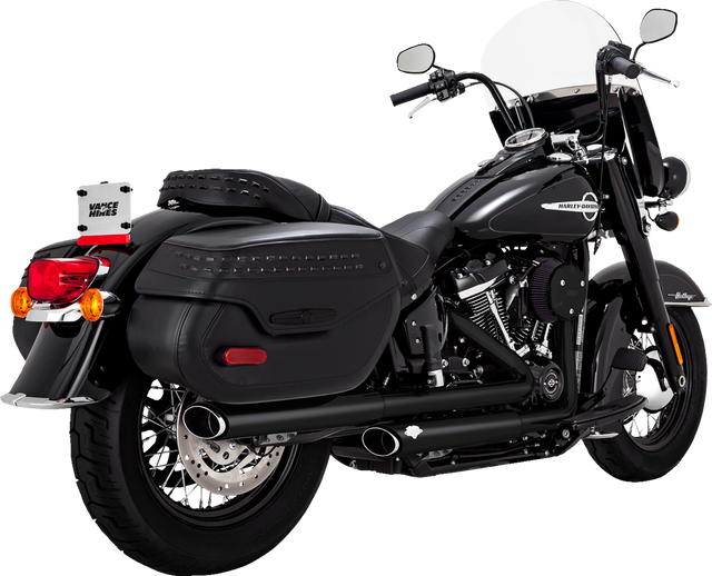 Vance & Hines Twin Slash Slip-On Mufflers - PCX - Black 46379 - Harley-Davidson Softail Heritage 2018-2022