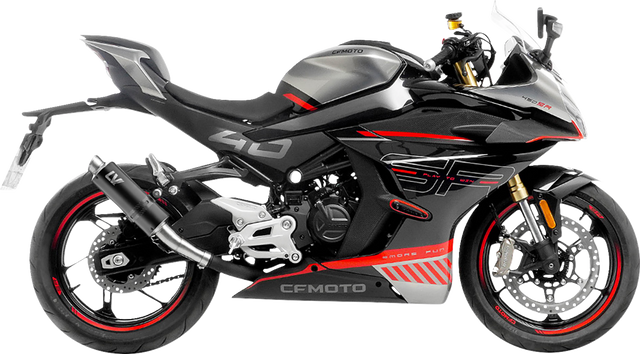 LEOVINCE GP Corsa Slip-On Muffler - Black Edition - CF Moto 450 - CFMOTO 450 15505BU