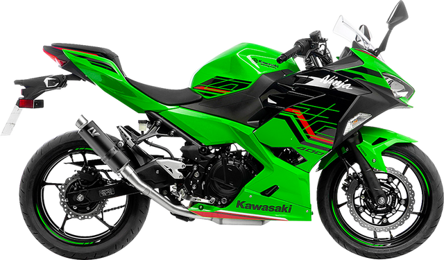 LeoVince GP Corsa Slip-On Muffler - Black Edition - Kawasaki Ninja/Z 400 3389BU 2018-2026