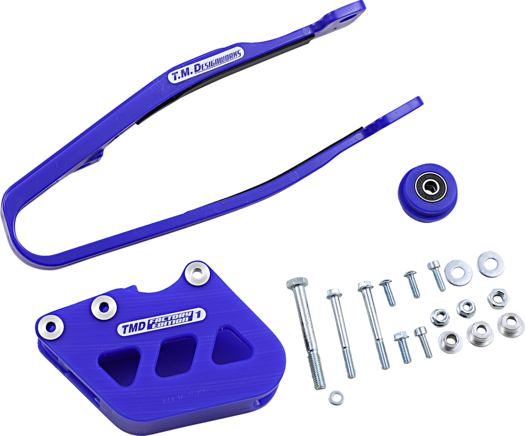T.M. DESIGNWORKS Chain Guide and Slider Kit - Chain Guide/Slider / Yamaha / Blue 1231-1376