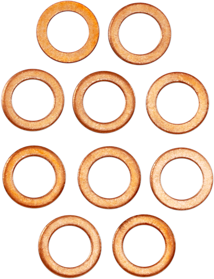 JAMES GASKET Replacement Washers - Lower Fork Leg Copper Washers / 10-Pack 0407-0293