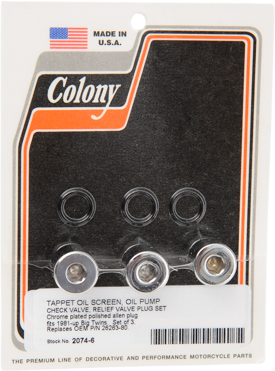 COLONY Plug Kit - Oil Pump / Big Twin 2401-0108