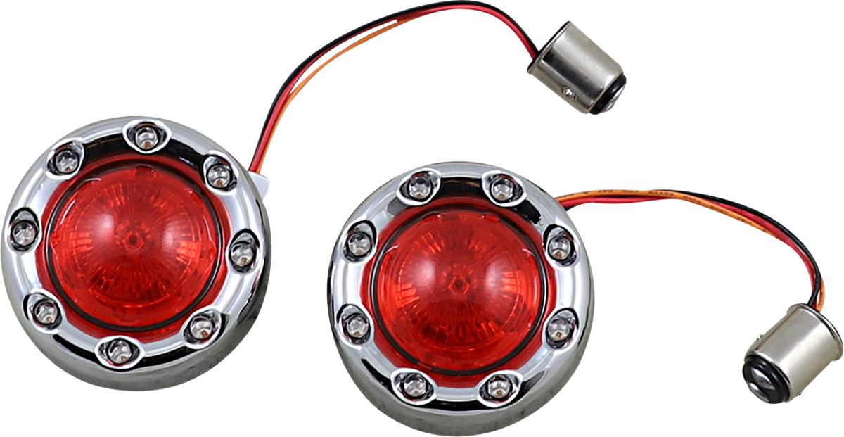 CUSTOM DYNAMICS Bullet Turn Signal 1157 - Chrome / Red Lens 2020-1879