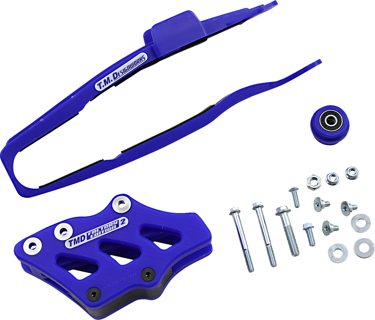 T.M. DESIGNWORKS Chain Guide and Slider Kit - Chain Guide/Slider / Blue / Yamaha 1231-1397