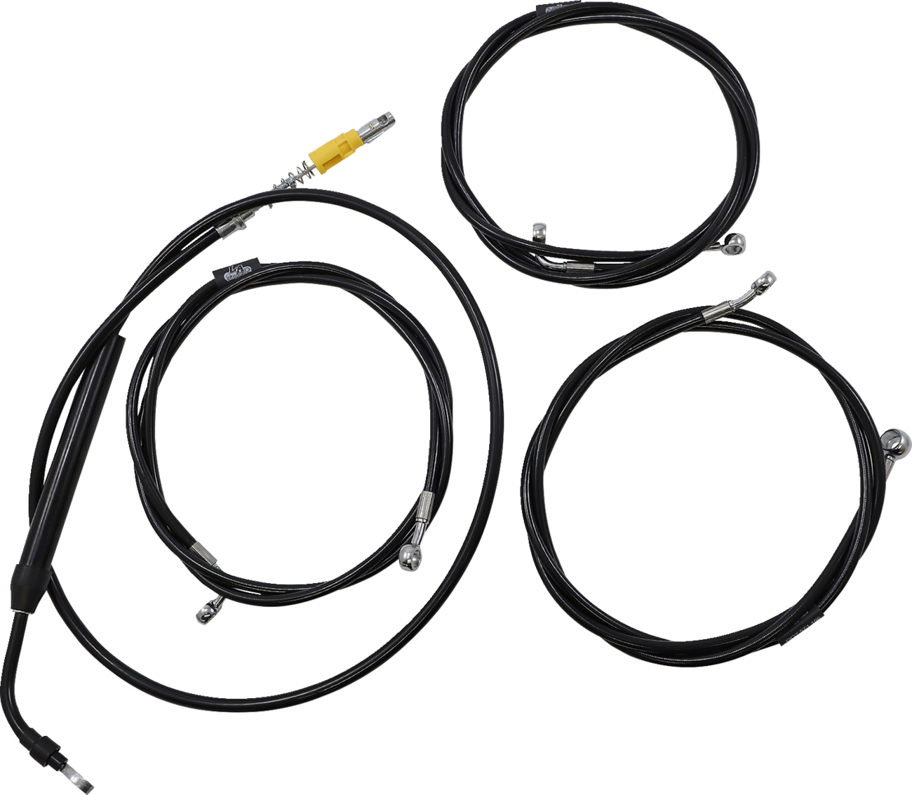 LA CHOPPERS Standard Black Vinyl Handlebar Cable/Brake Line Kit — Ape Hanger