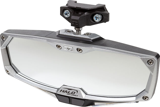 SEIZMIK Halo R Rear View Mirror with Cast Aluminum Bezel/LED Cabin Light - Pro XP - Mirror / Halo R / Rear View w/LED Cabin Light / Rectangle / Black w/Silver Bezel 0640-1454