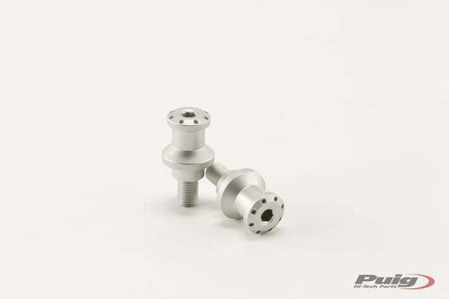 Puig 5924P Hi-Tech Swingarm Spools 10mm Silver 2-Pack
