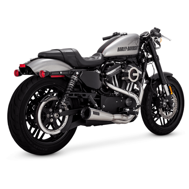 Vance & Hines 2-into-1 Upsweep Exhaust System - Brushed - Stainless Steel