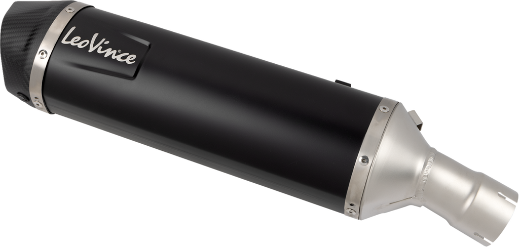 LEOVINCE Slip-On Muffler - Black Stainless Steel 14449EBU