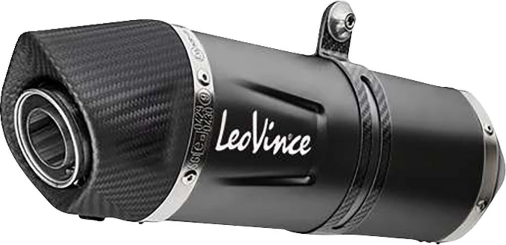 LEOVINCE Slip-On Muffler - Black Stainless Steel 14449EBU